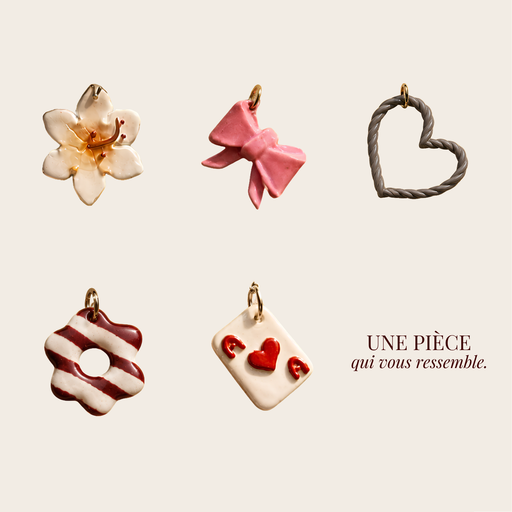 Charms signature - fleur à rayures