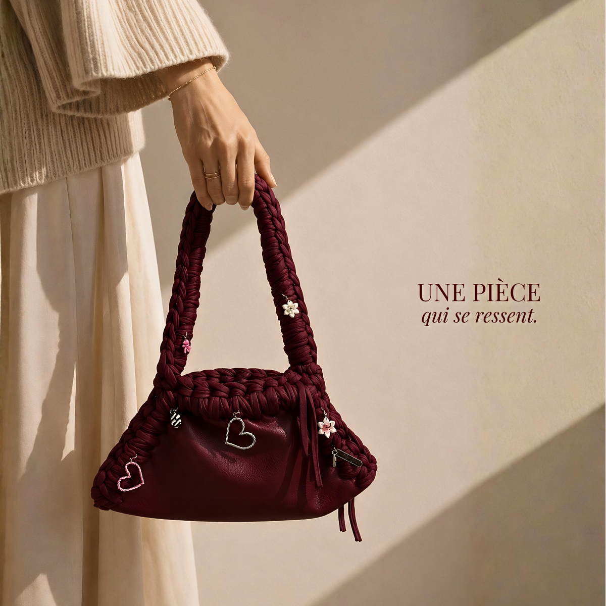 Charms signature - fleur à rayures