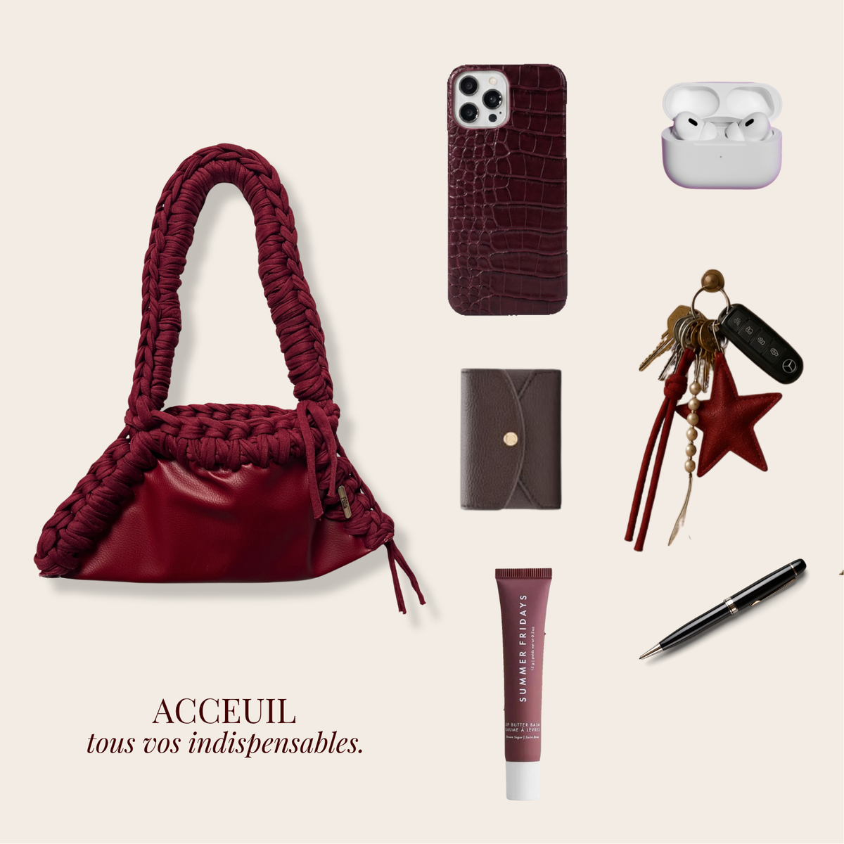 Sac Gloria bordeaux