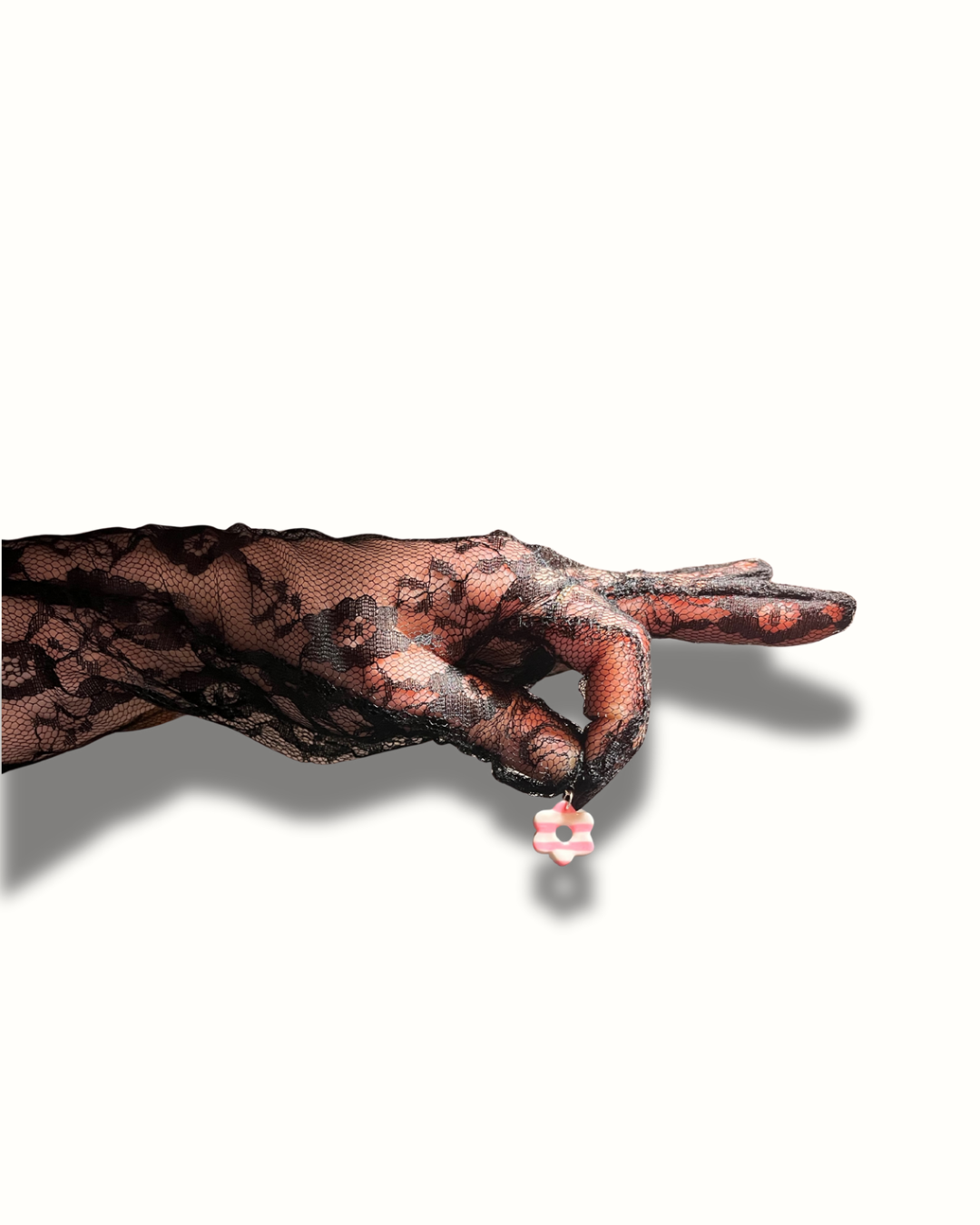 Charms fleur à rayures